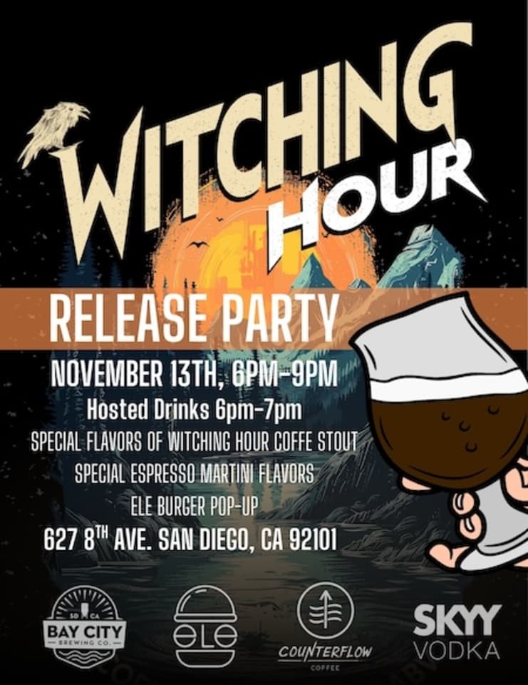 Counterflow Coffee and Bay City Brewing Launch Witching Hour Coffee Stout, a Nod to San Diego's Punk Roots