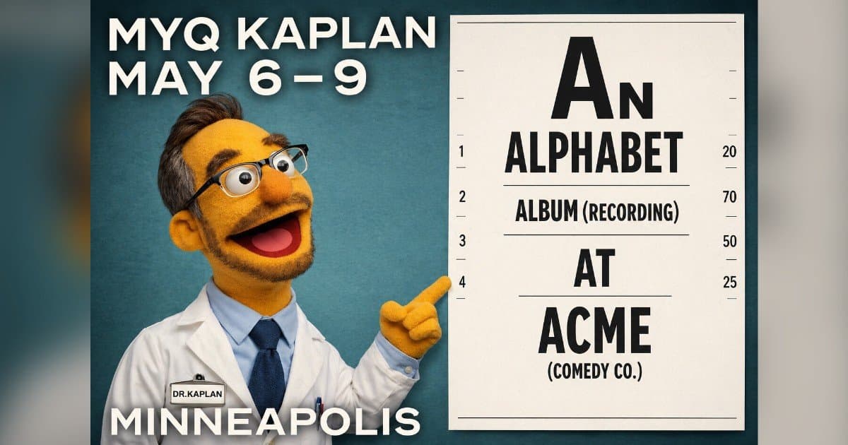 Myq Kaplan to Record Structured 'Alphabet Album' at Acme Comedy in Minneapolis
