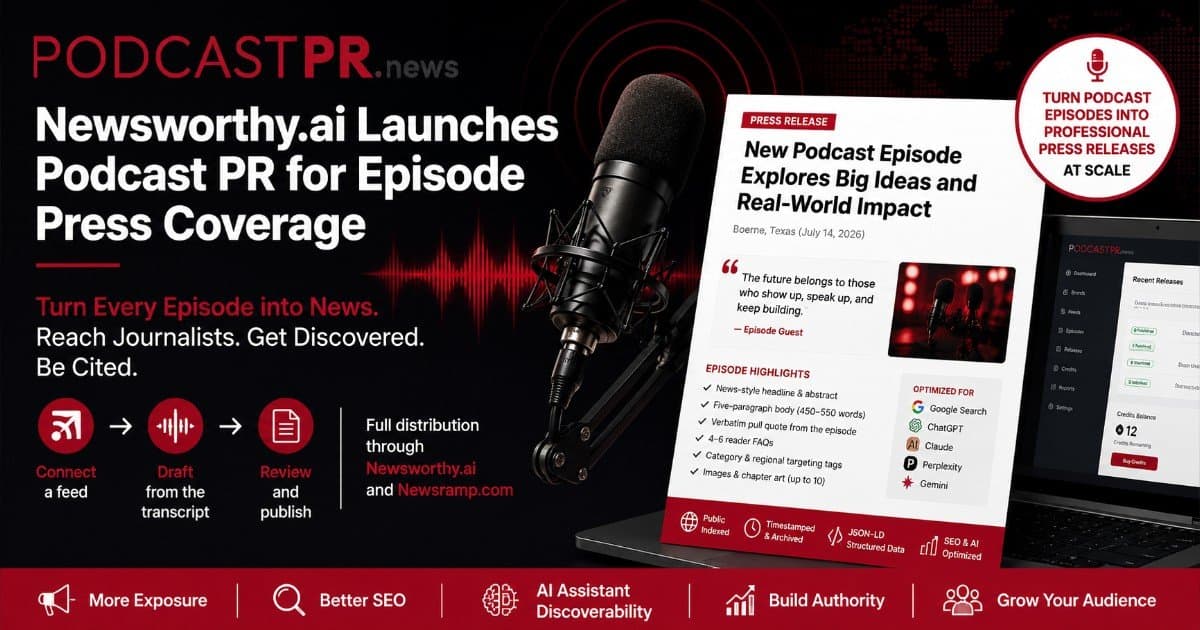 Newsworthy.ai Launches Podcast PR to Transform Episodes into Distributed Press Releases