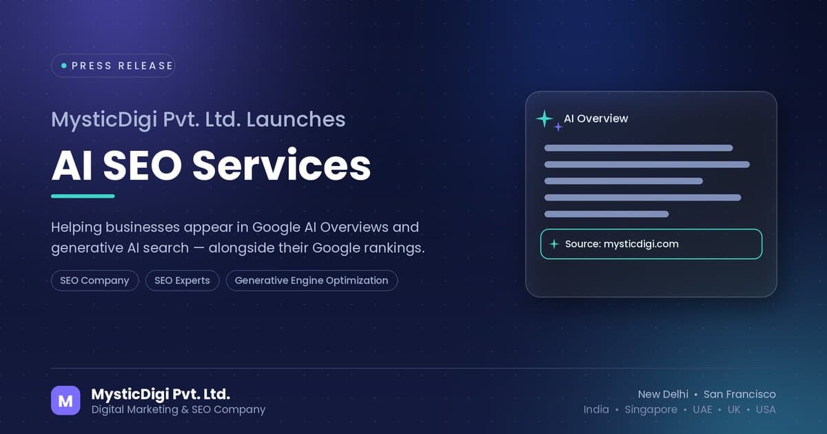 MysticDigi Launches Dedicated AI SEO Practice to Help Brands Appear in Generative Search Results