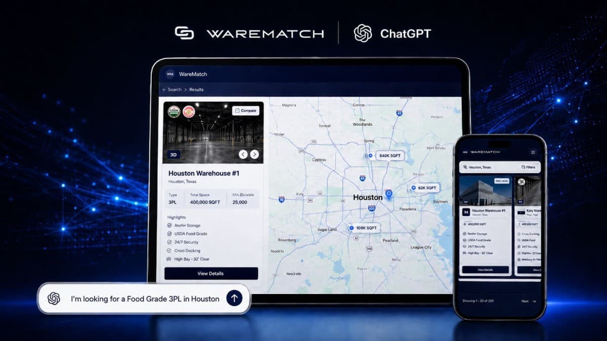 WareMatch Launches on ChatGPT App Store, Transforming 3PL Discovery into AI-Powered Conversations